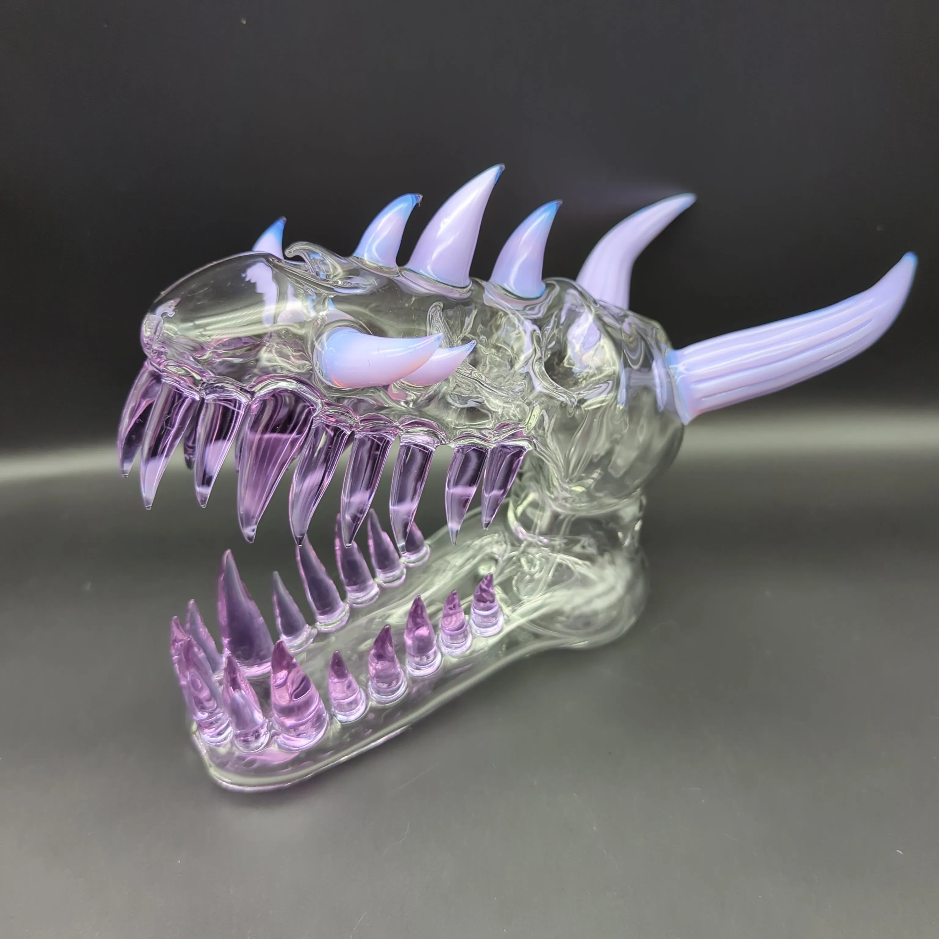 10 Dragon Skull Sculpture Rig - by EKA Glass