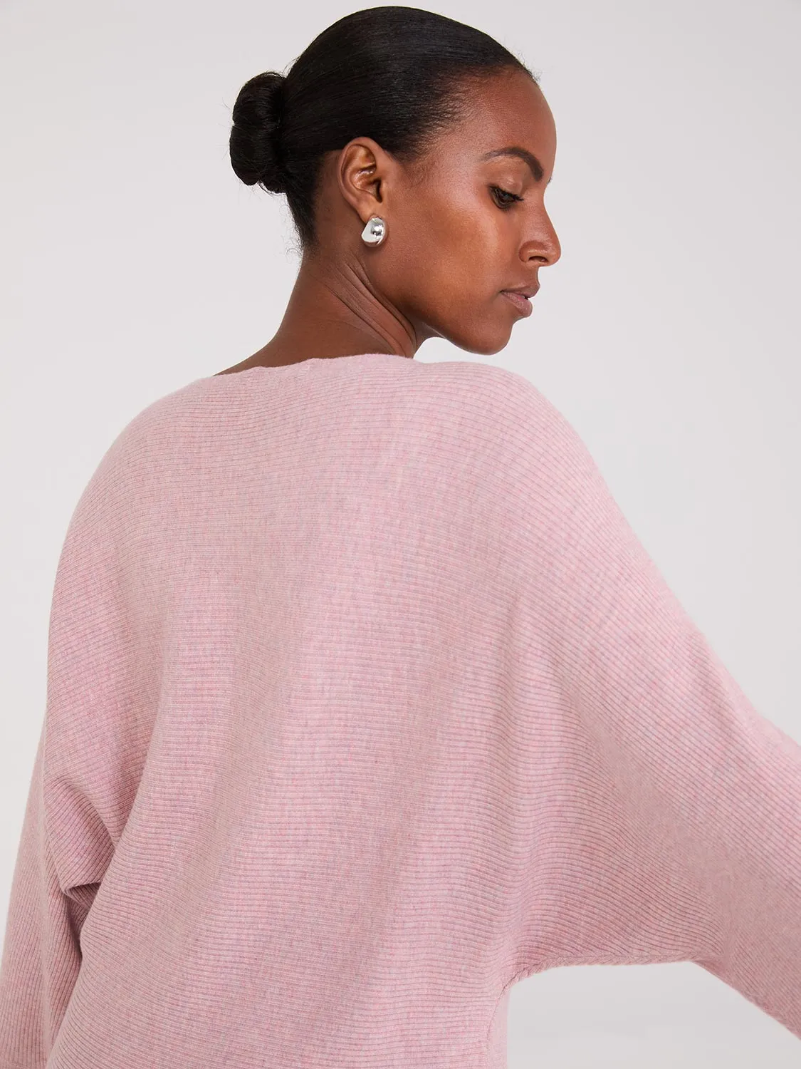 3/4 Dolman Sleeve Ottoman Stitch Sweater