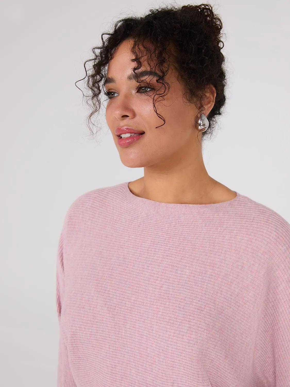 3/4 Dolman Sleeve Ottoman Stitch Sweater