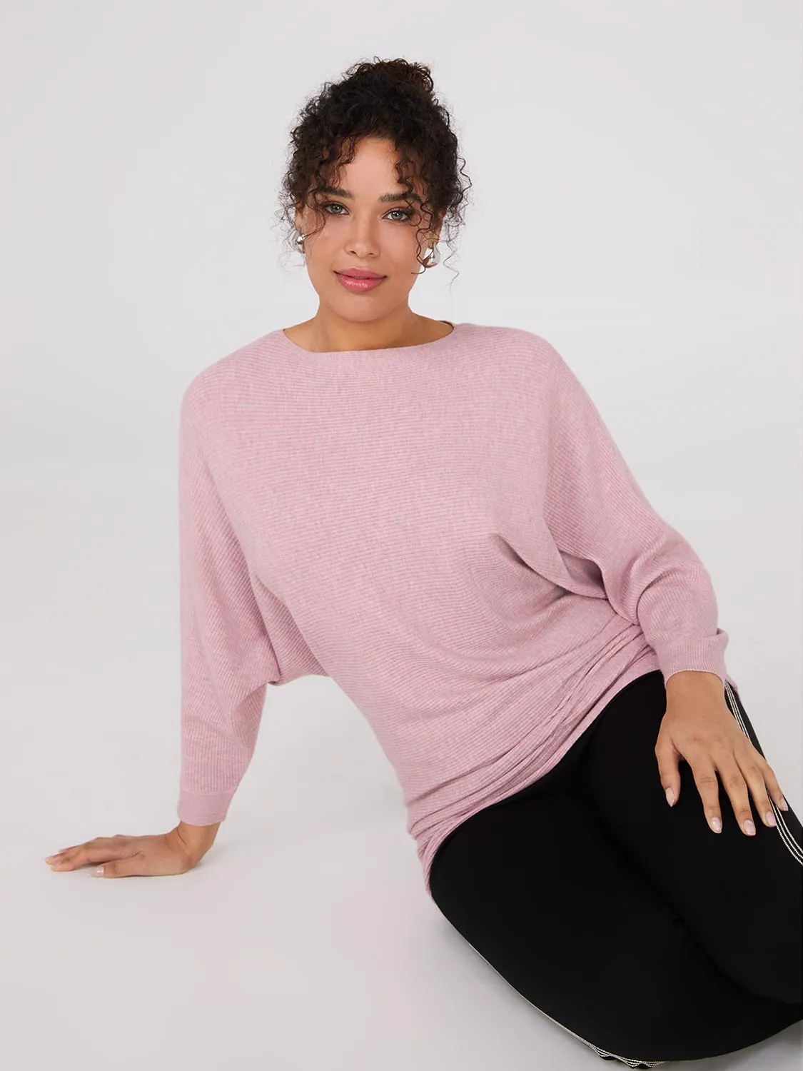 3/4 Dolman Sleeve Ottoman Stitch Sweater