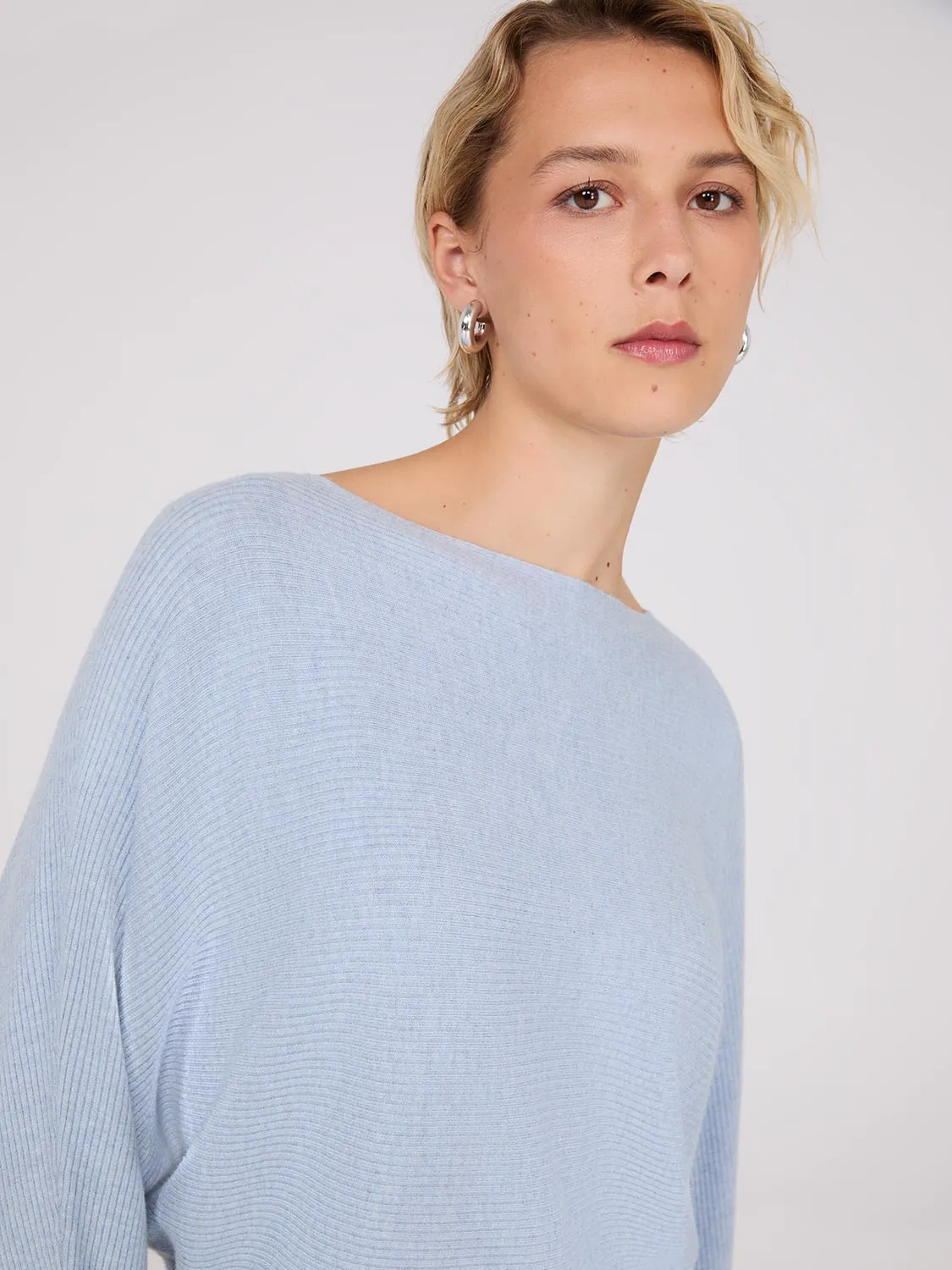 3/4 Dolman Sleeve Ottoman Stitch Sweater