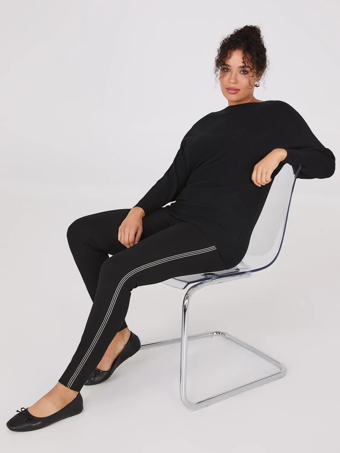 3/4 Dolman Sleeve Ottoman Stitch Sweater