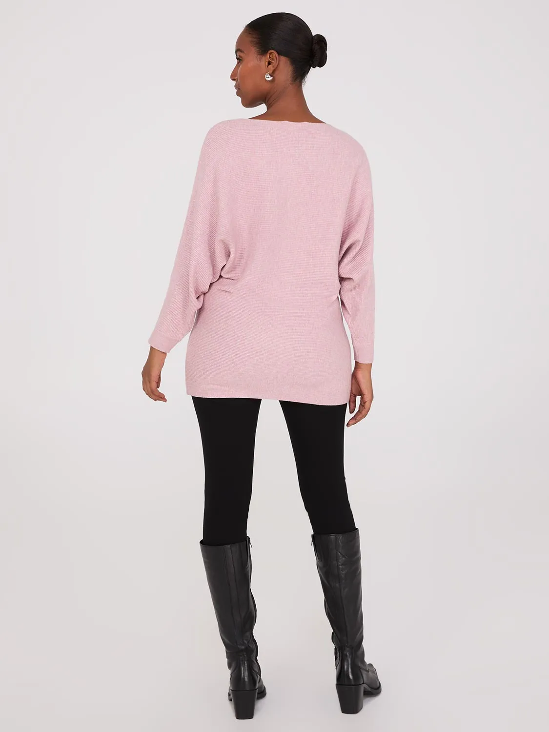 3/4 Dolman Sleeve Ottoman Stitch Sweater