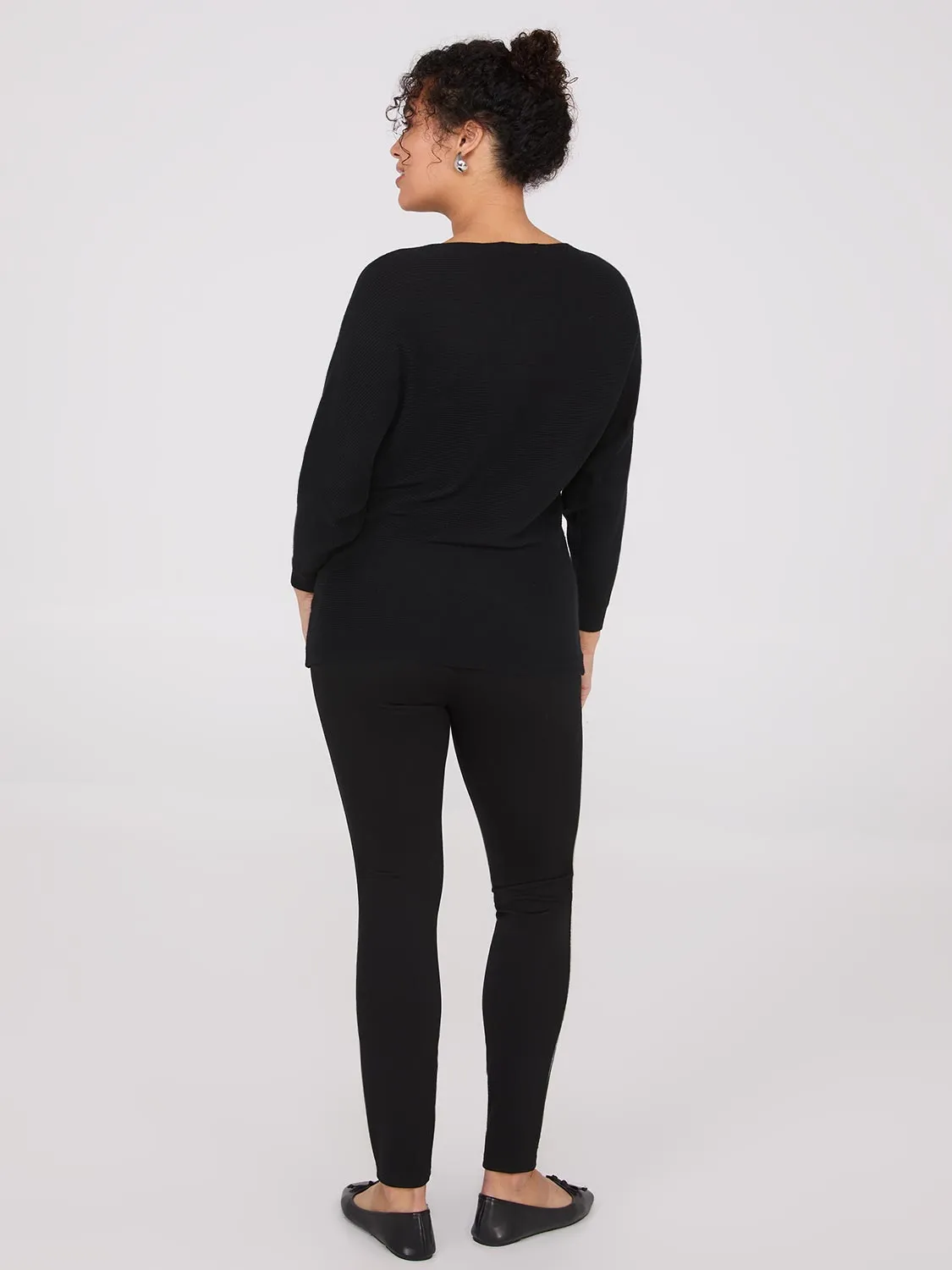 3/4 Dolman Sleeve Ottoman Stitch Sweater