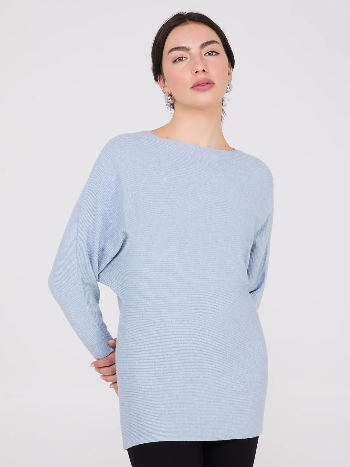 3/4 Dolman Sleeve Ottoman Stitch Sweater