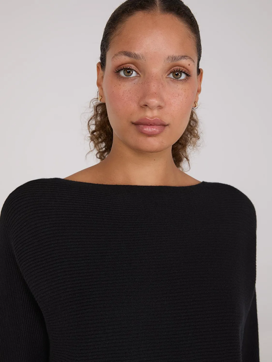 3/4 Dolman Sleeve Ottoman Stitch Sweater