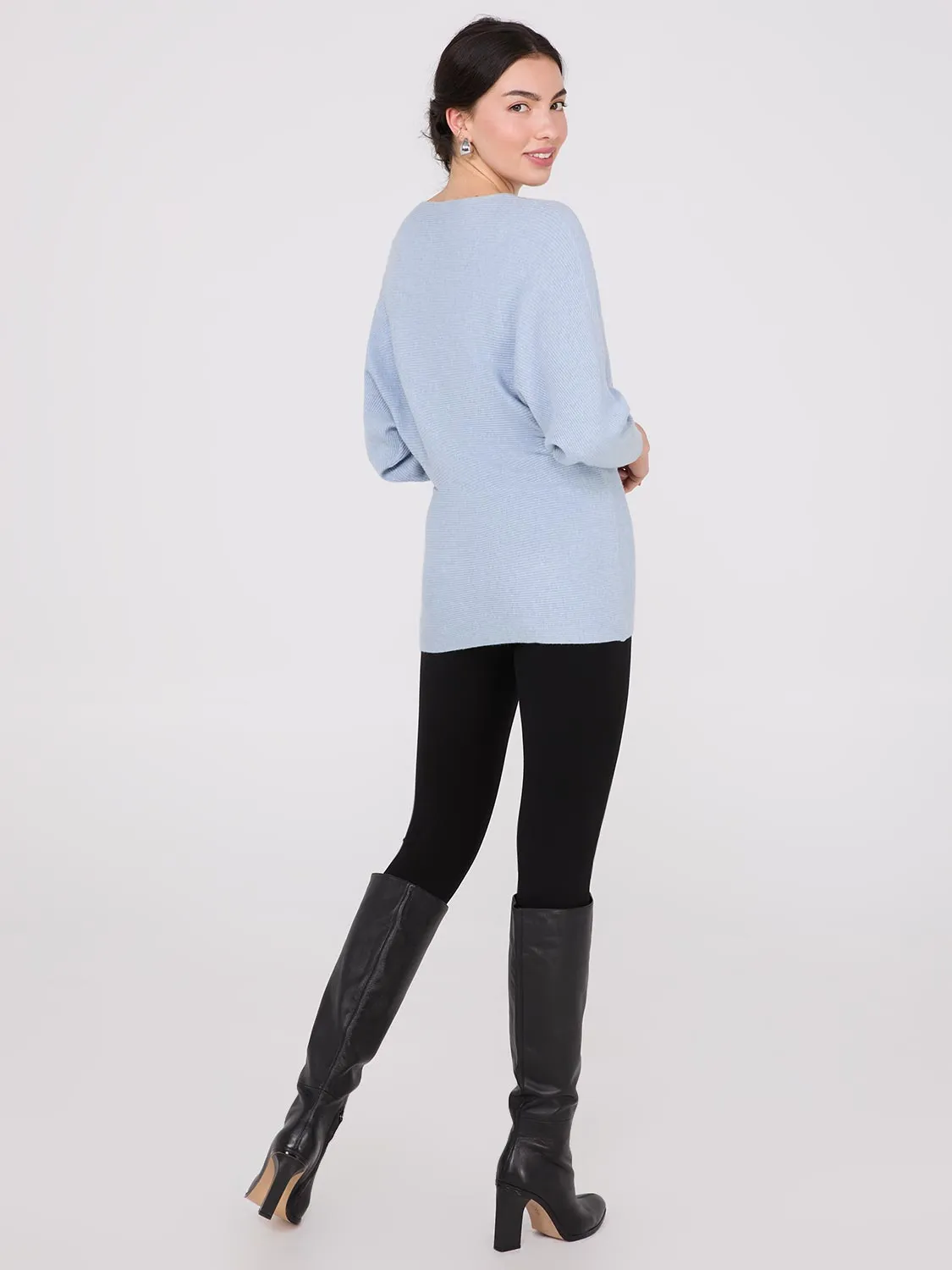 3/4 Dolman Sleeve Ottoman Stitch Sweater