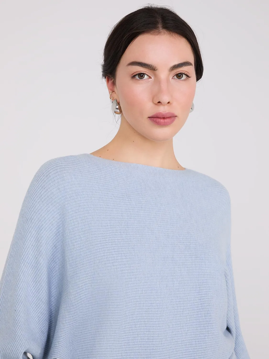 3/4 Dolman Sleeve Ottoman Stitch Sweater