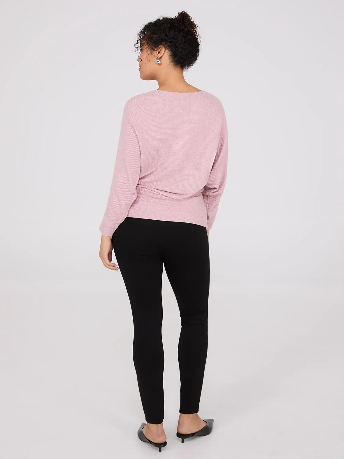 3/4 Dolman Sleeve Ottoman Stitch Sweater