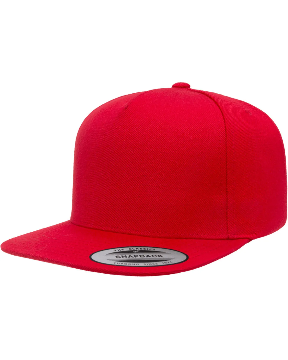 Adult 5-Panel Structured Flat Visor Classic Snapback Cap