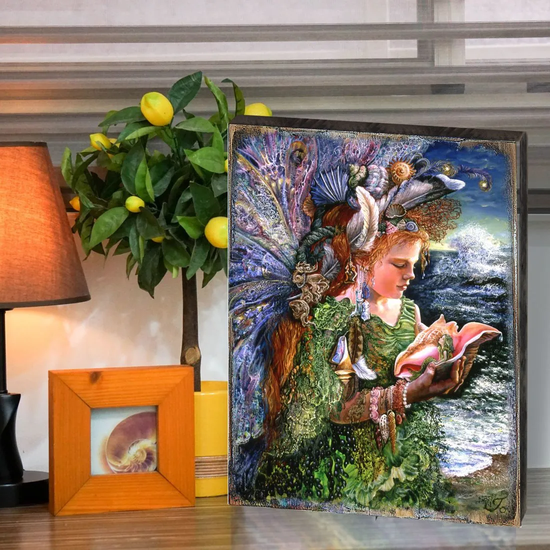Beachcomber Fairy Fantasy Wooden Wall Art by Josephine Wall - Fantasy Décor - 852130-JW