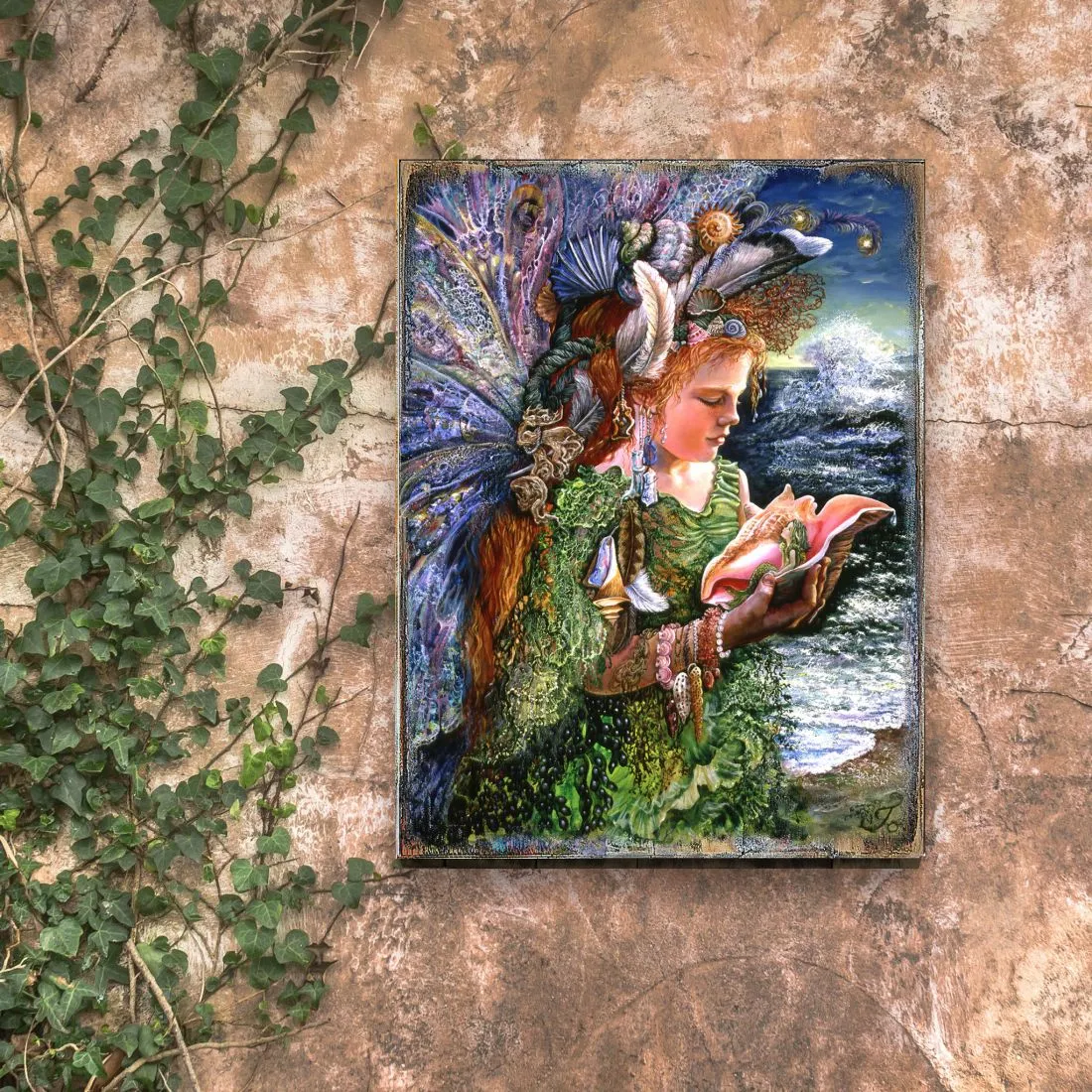 Beachcomber Fairy Fantasy Wooden Wall Art by Josephine Wall - Fantasy Décor - 852130-JW