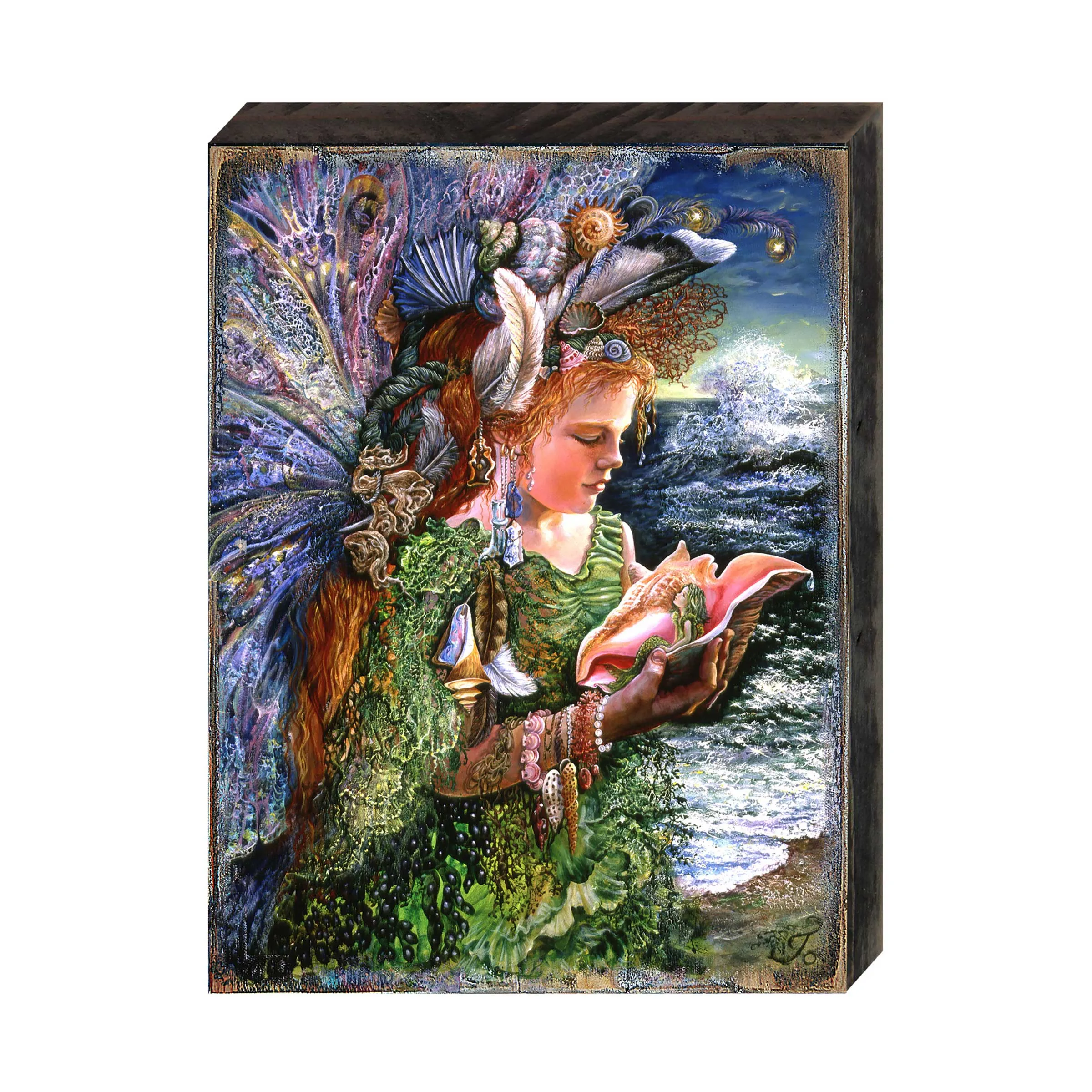 Beachcomber Fairy Fantasy Wooden Wall Art by Josephine Wall - Fantasy Décor - 852130-JW