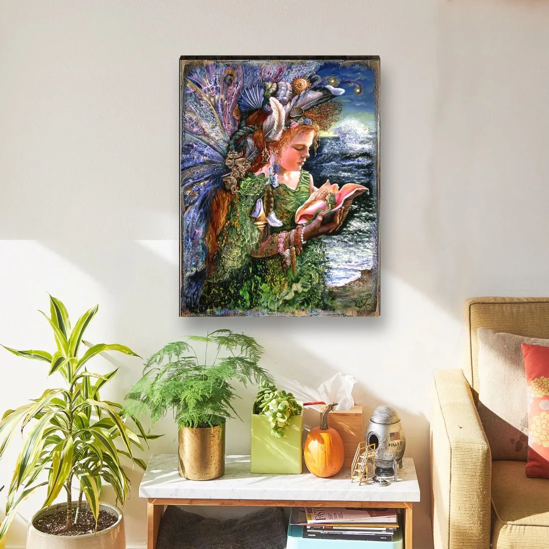 Beachcomber Fairy Fantasy Wooden Wall Art by Josephine Wall - Fantasy Décor - 852130-JW
