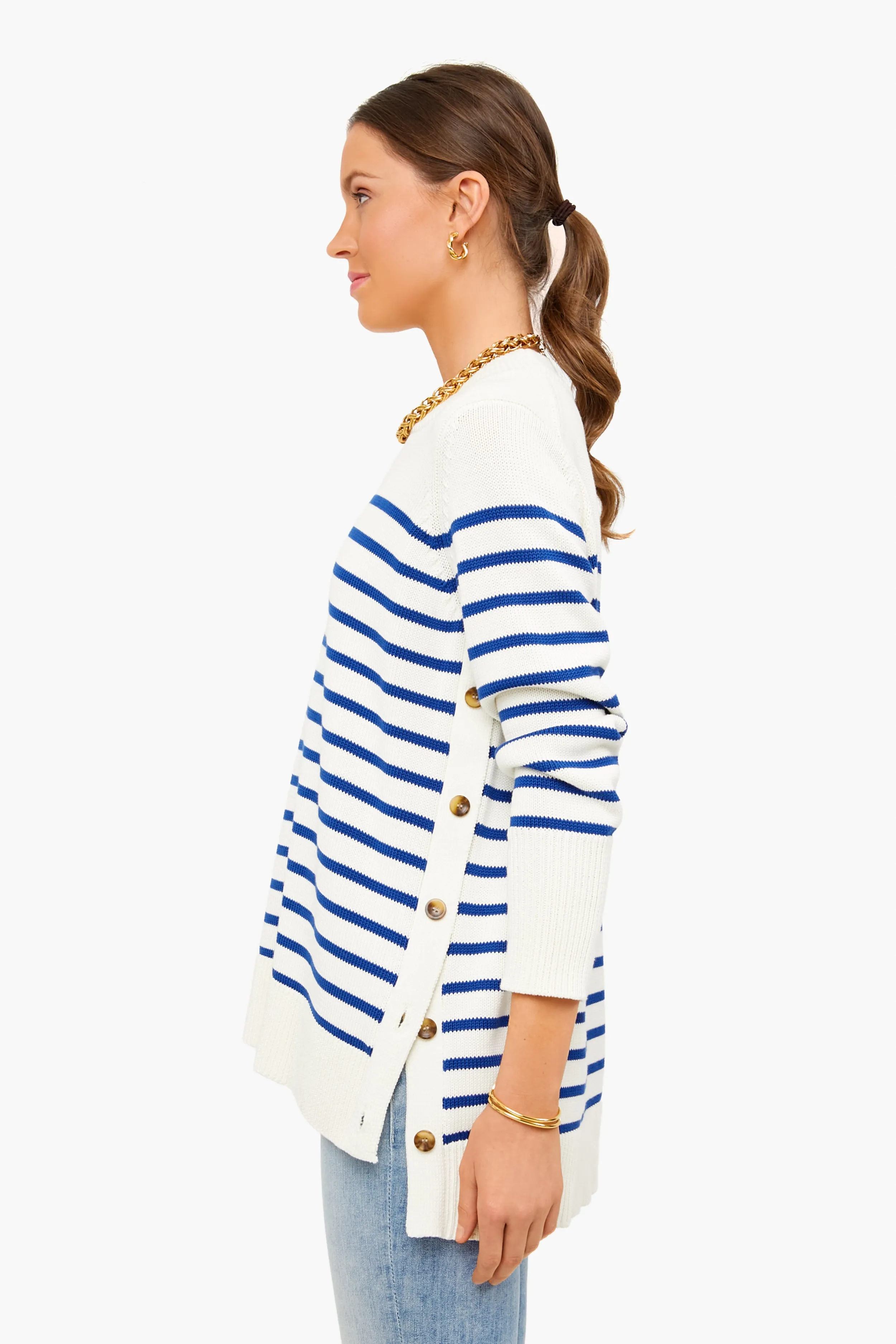 Blue Stripe Bar Harbor Sweater