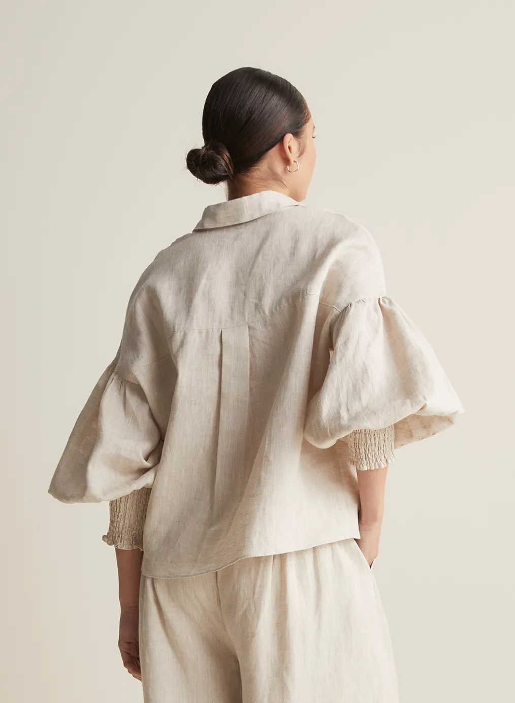 Blyth Linen Smock Top | Flax  | Restock