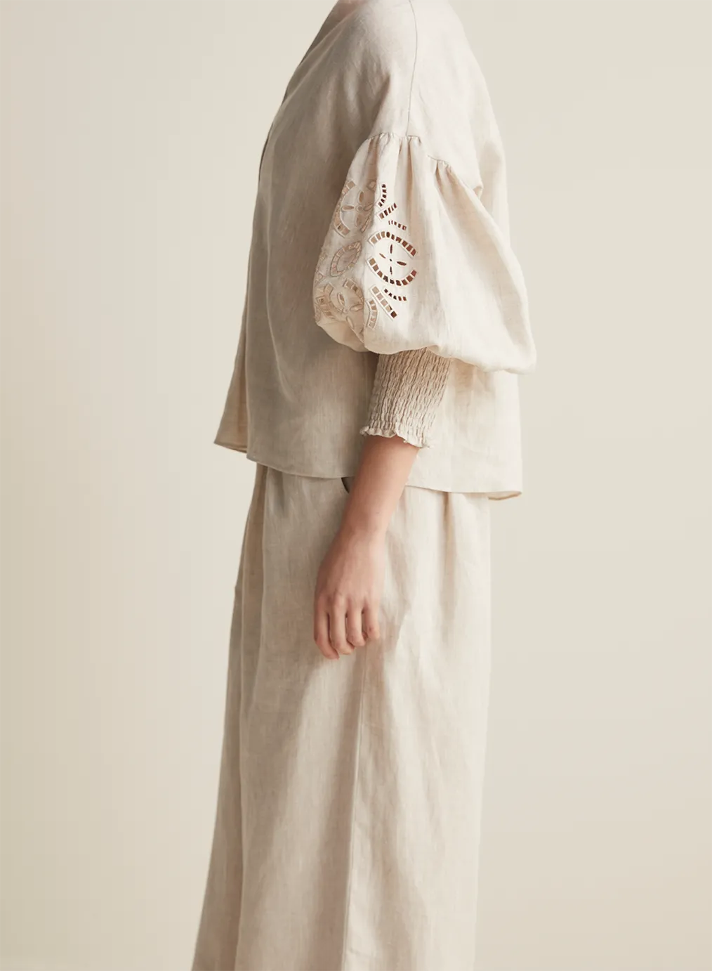 Blyth Linen Smock Top | Flax  | Restock