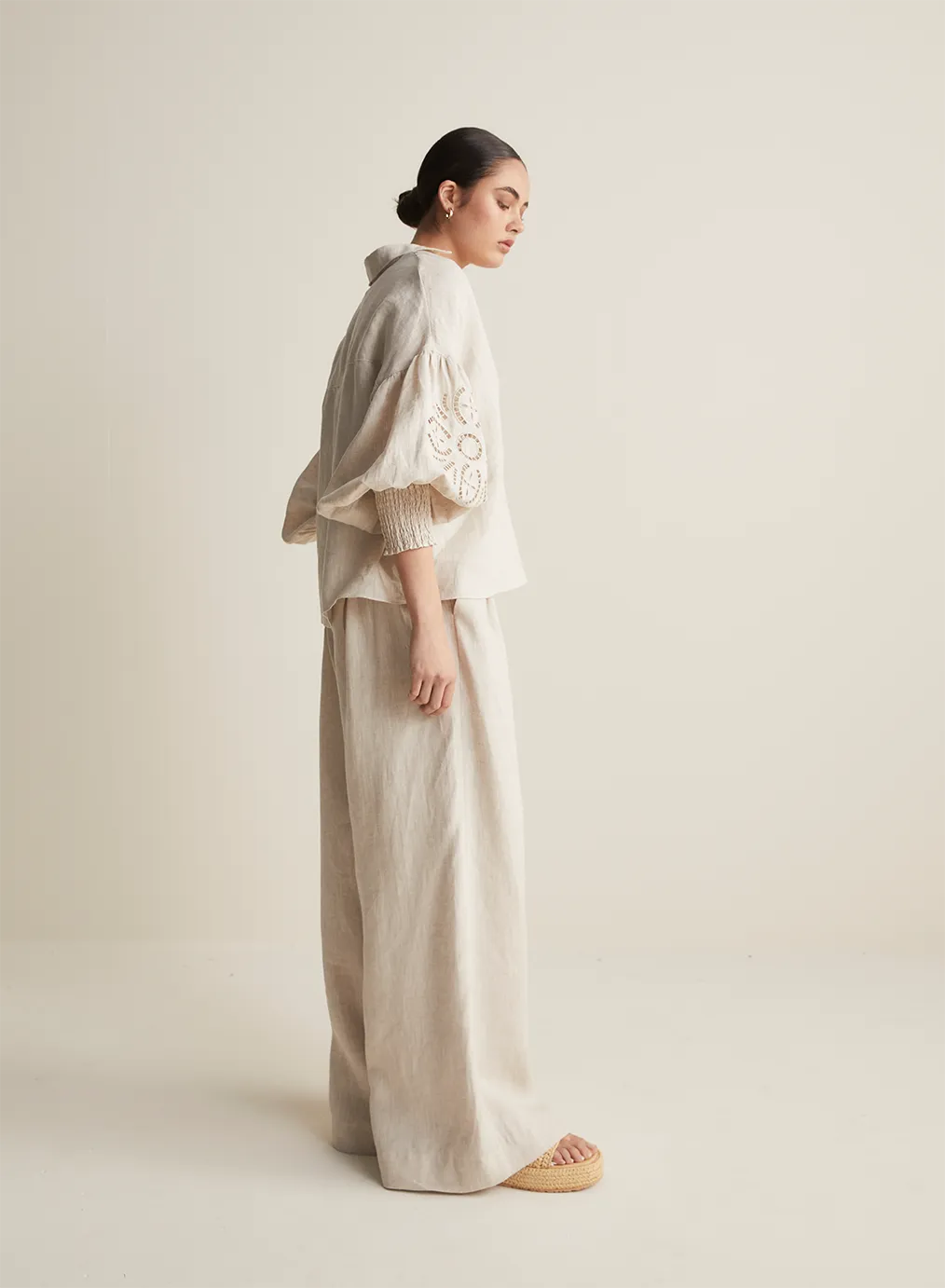 Blyth Linen Smock Top | Flax  | Restock