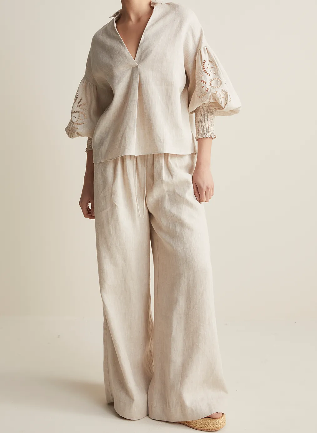 Blyth Linen Smock Top | Flax  | Restock