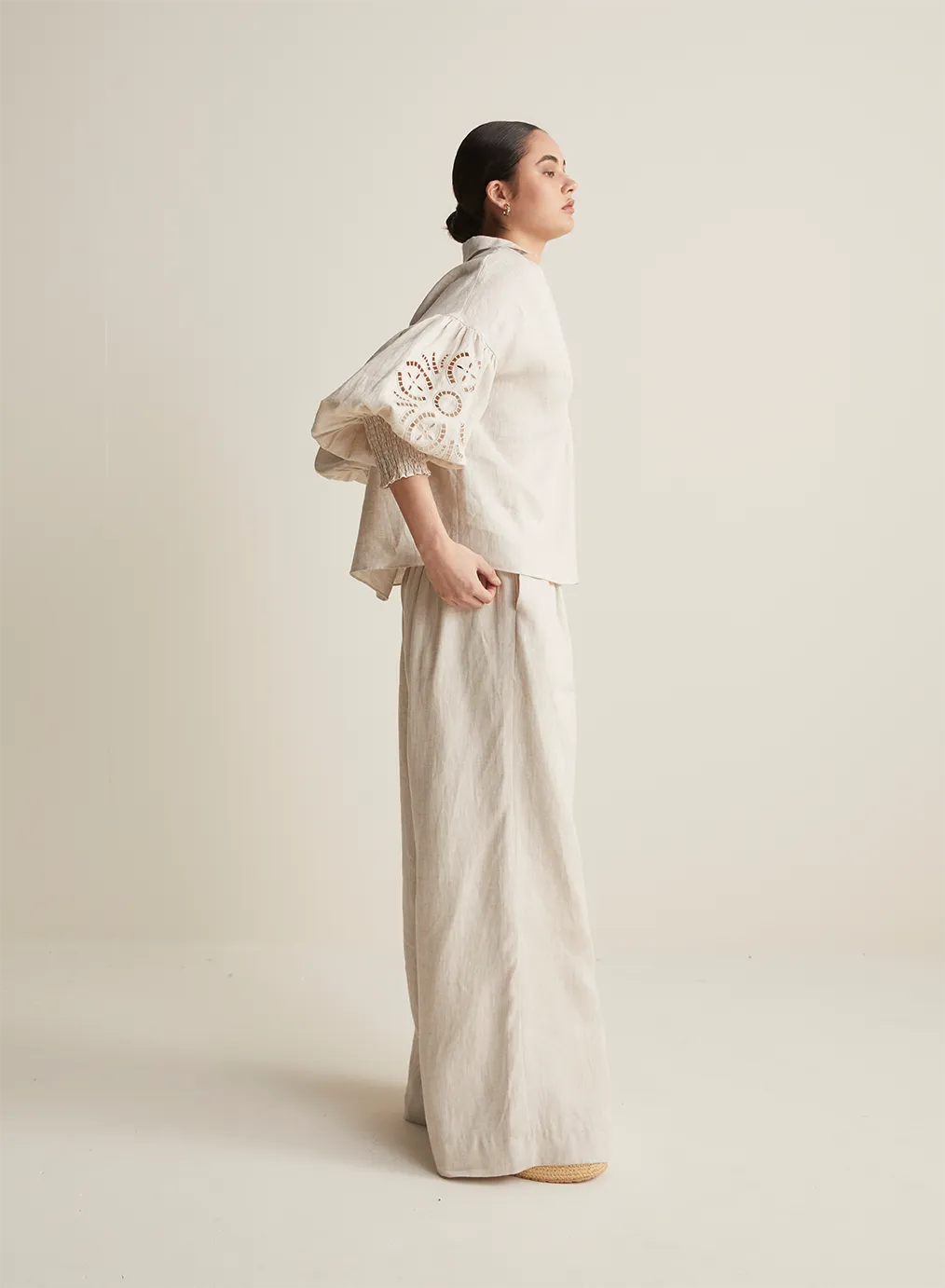 Blyth Linen Smock Top | Flax  | Restock