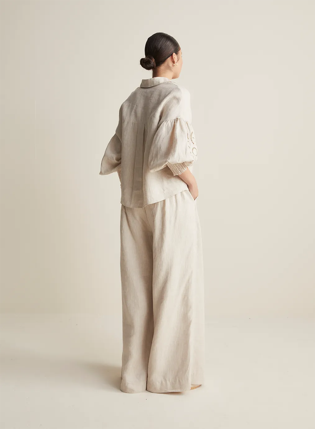 Blyth Linen Smock Top | Flax  | Restock