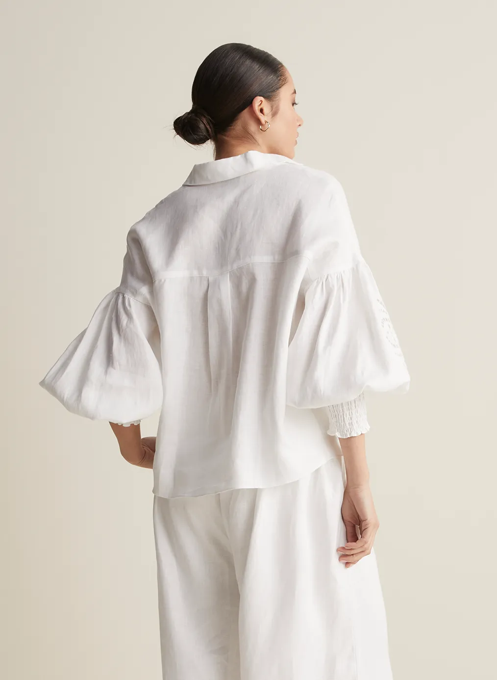 Blyth Linen Smock Top | White  | Restock