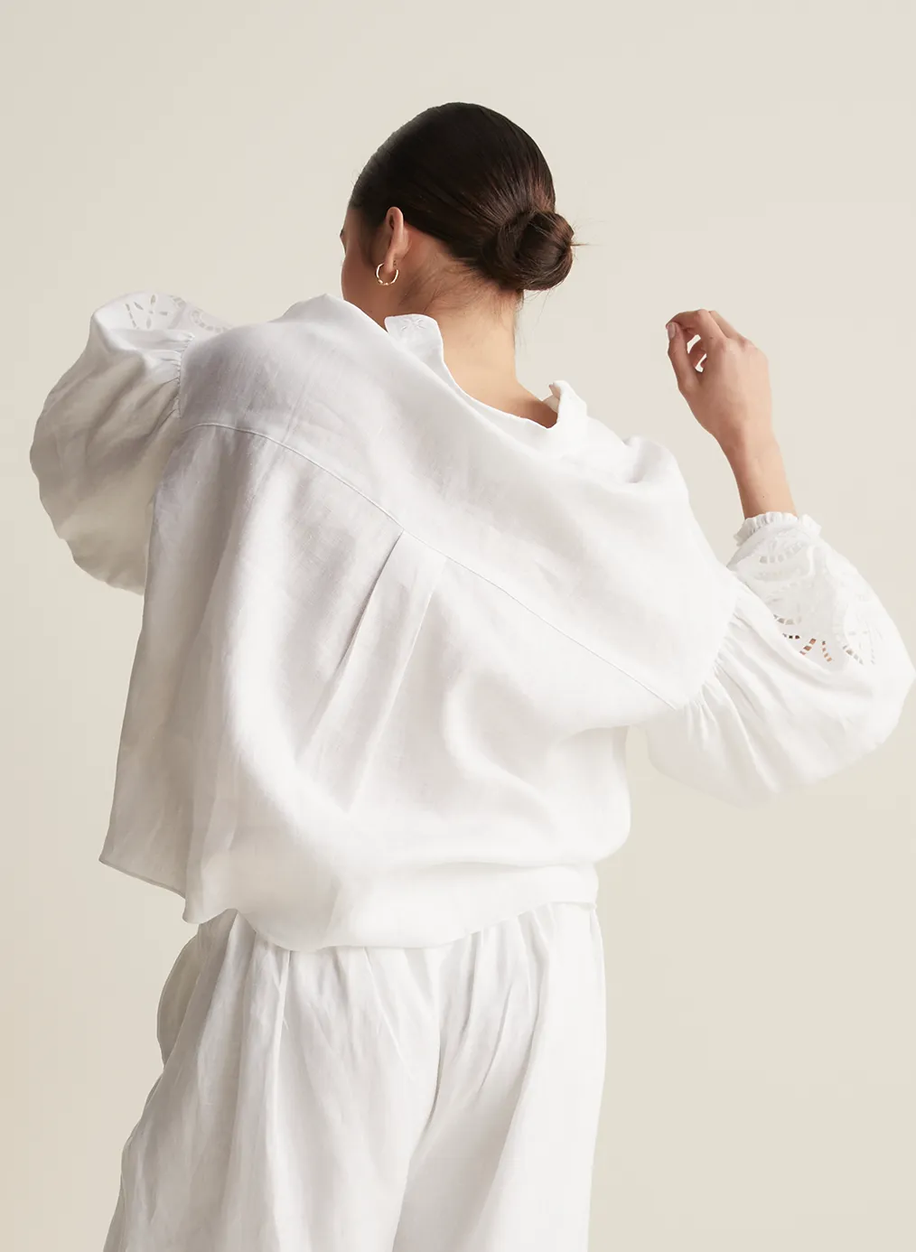Blyth Linen Smock Top | White  | Restock