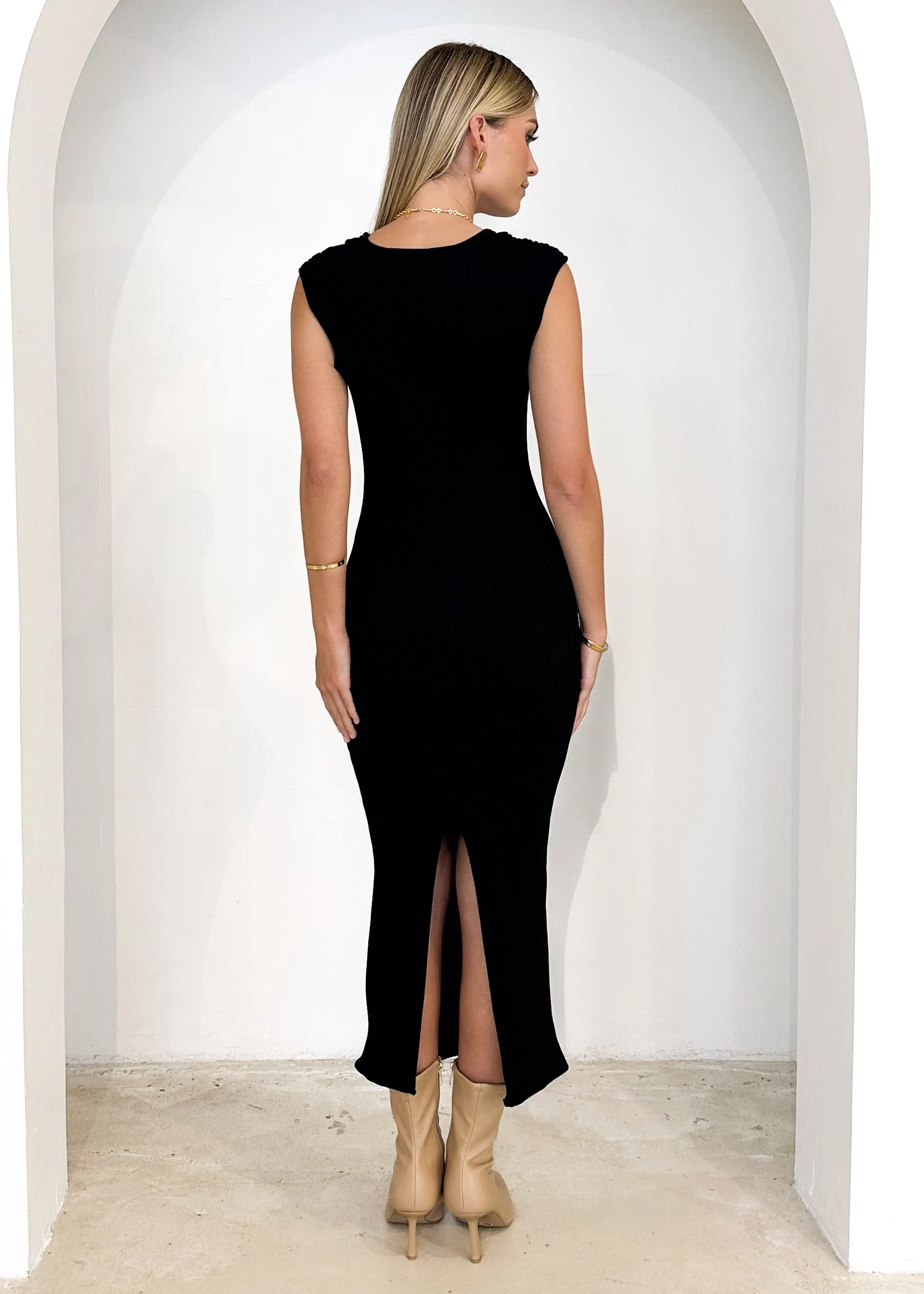 Carver Knit Maxi Dress - Black