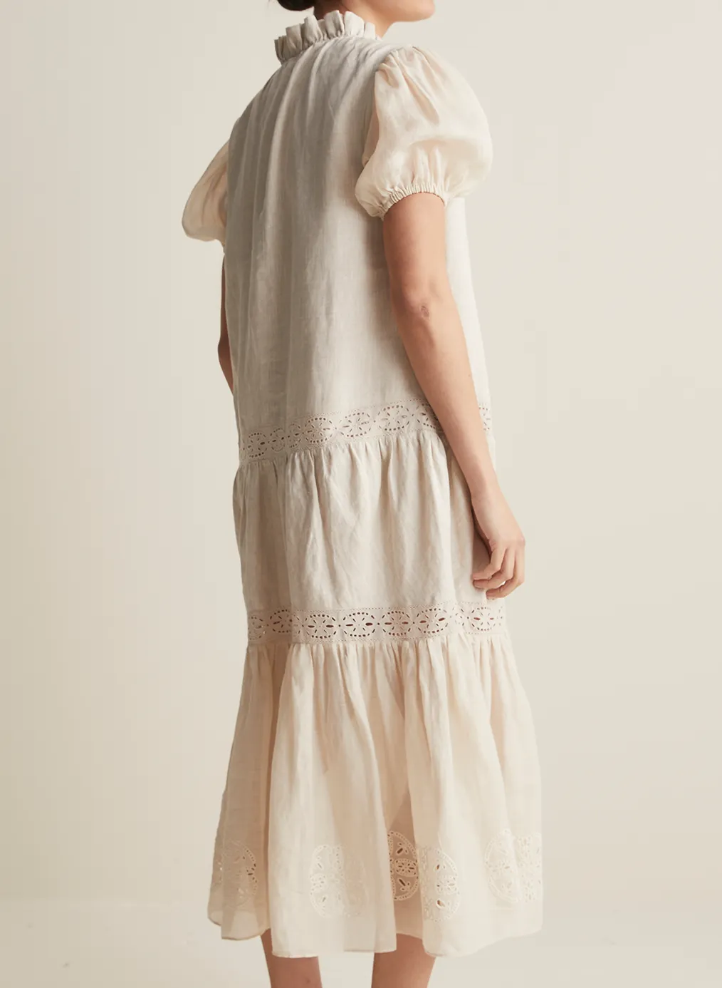 Cecile Linen Ramie Midi Dress | Flax  | Restock