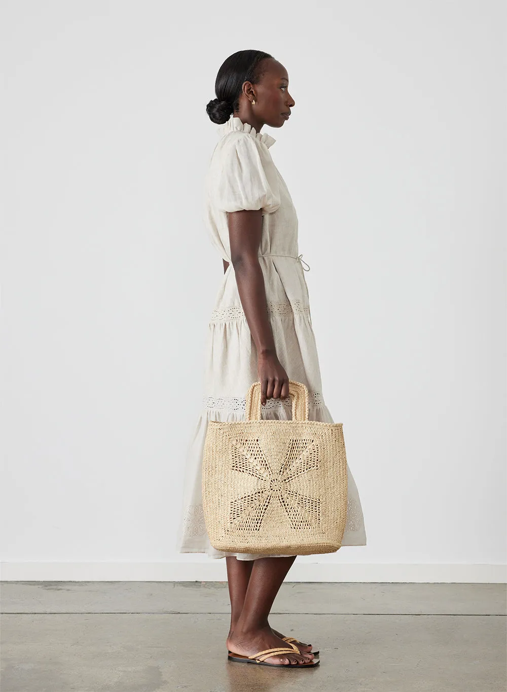 Cecile Linen Ramie Midi Dress | Flax  | Restock