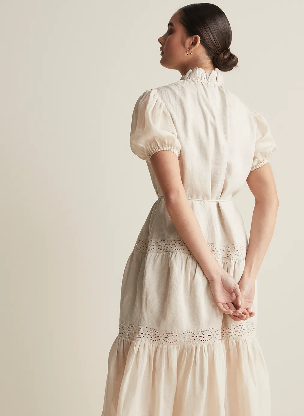 Cecile Linen Ramie Midi Dress | Flax  | Restock