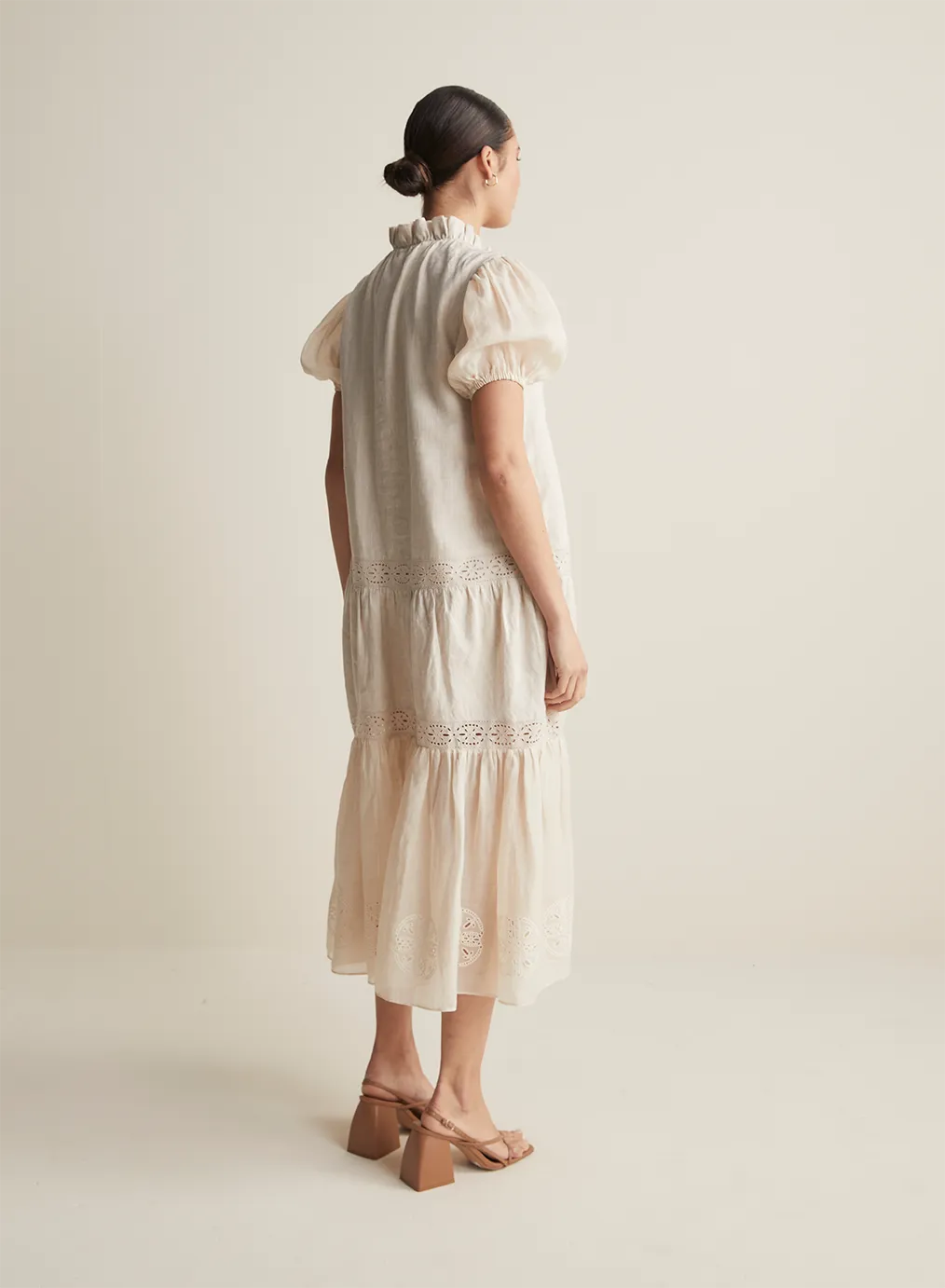 Cecile Linen Ramie Midi Dress | Flax  | Restock