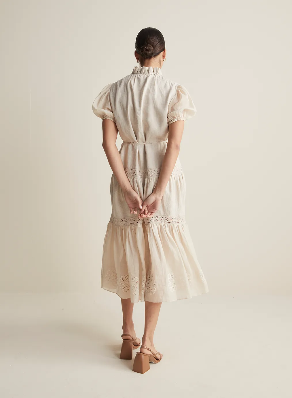 Cecile Linen Ramie Midi Dress | Flax  | Restock