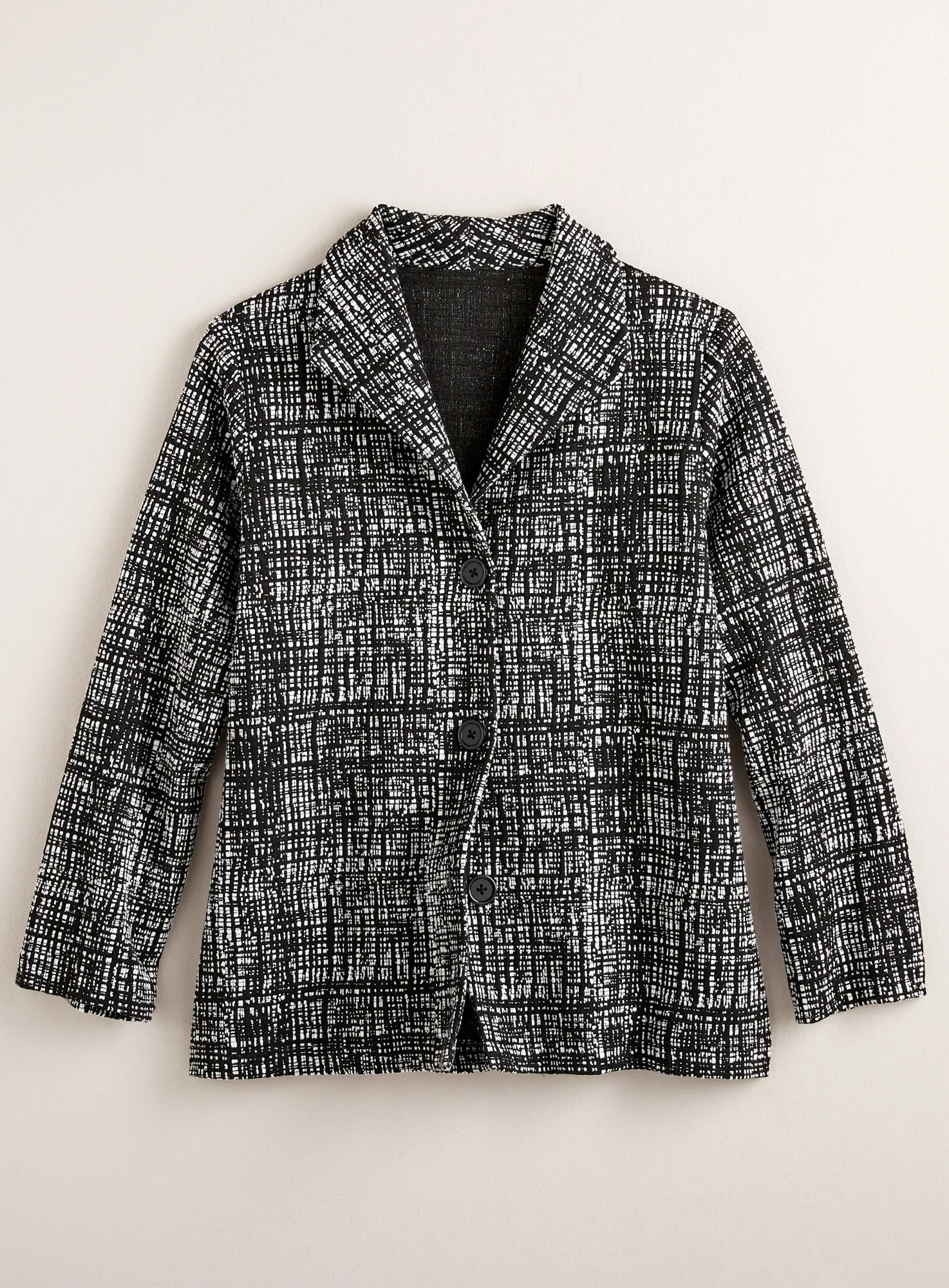 Criss-Cross Jacquard Knit Jacket