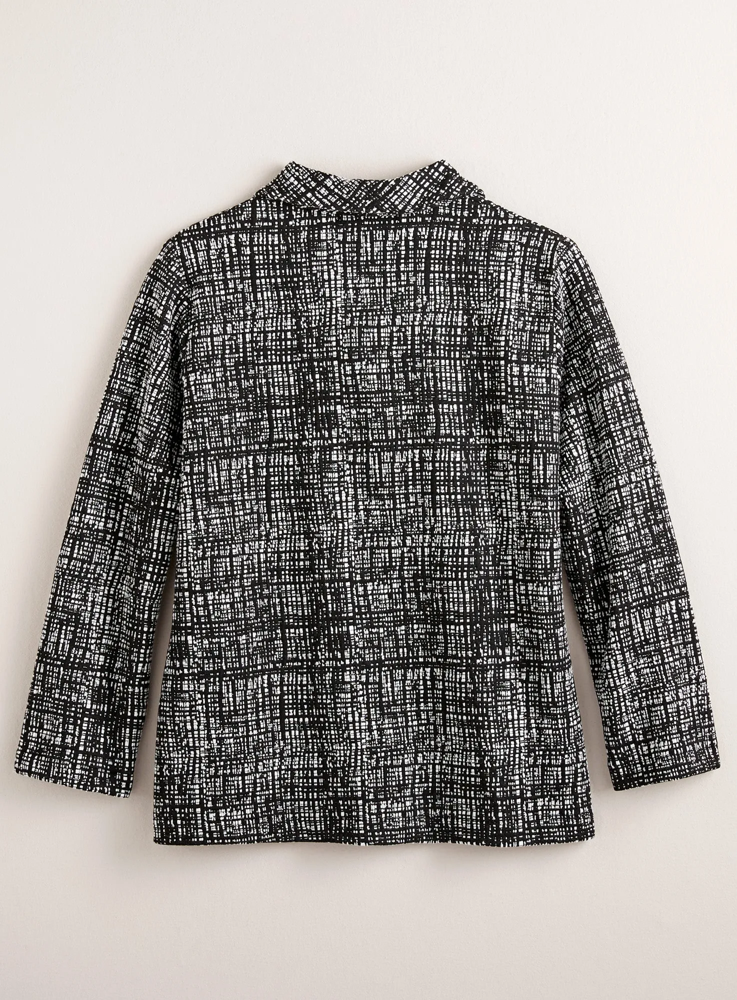 Criss-Cross Jacquard Knit Jacket