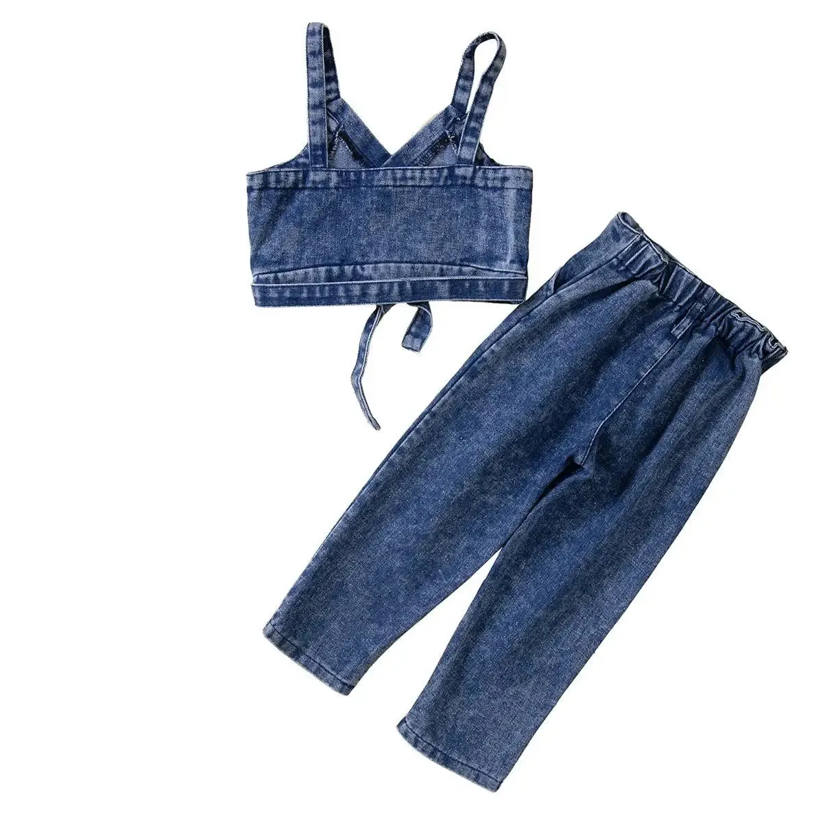 Cross Tank Denim Pant Set