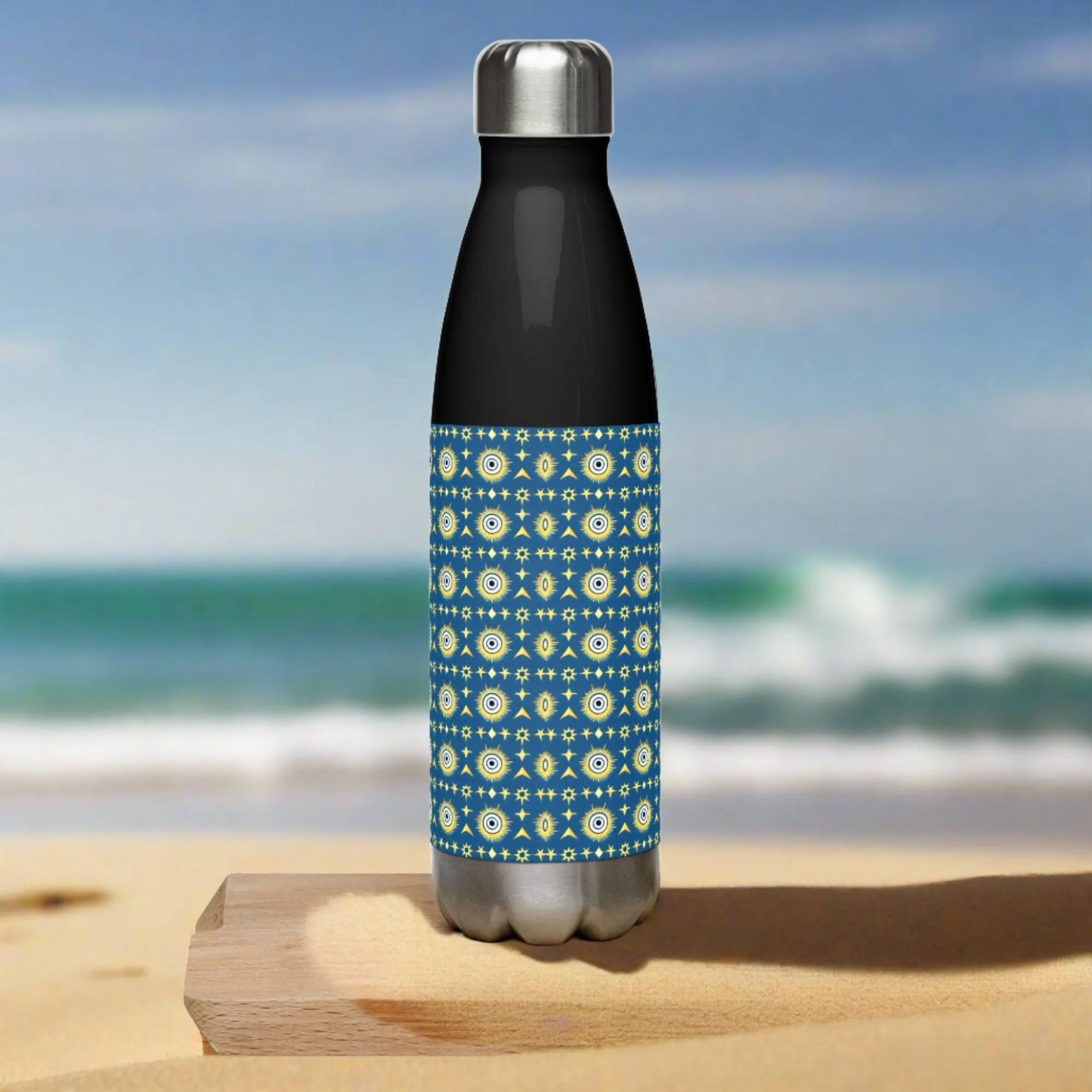 Eco-Friendly Navy & Gold Star 17oz Stainless Steel Water Bottle