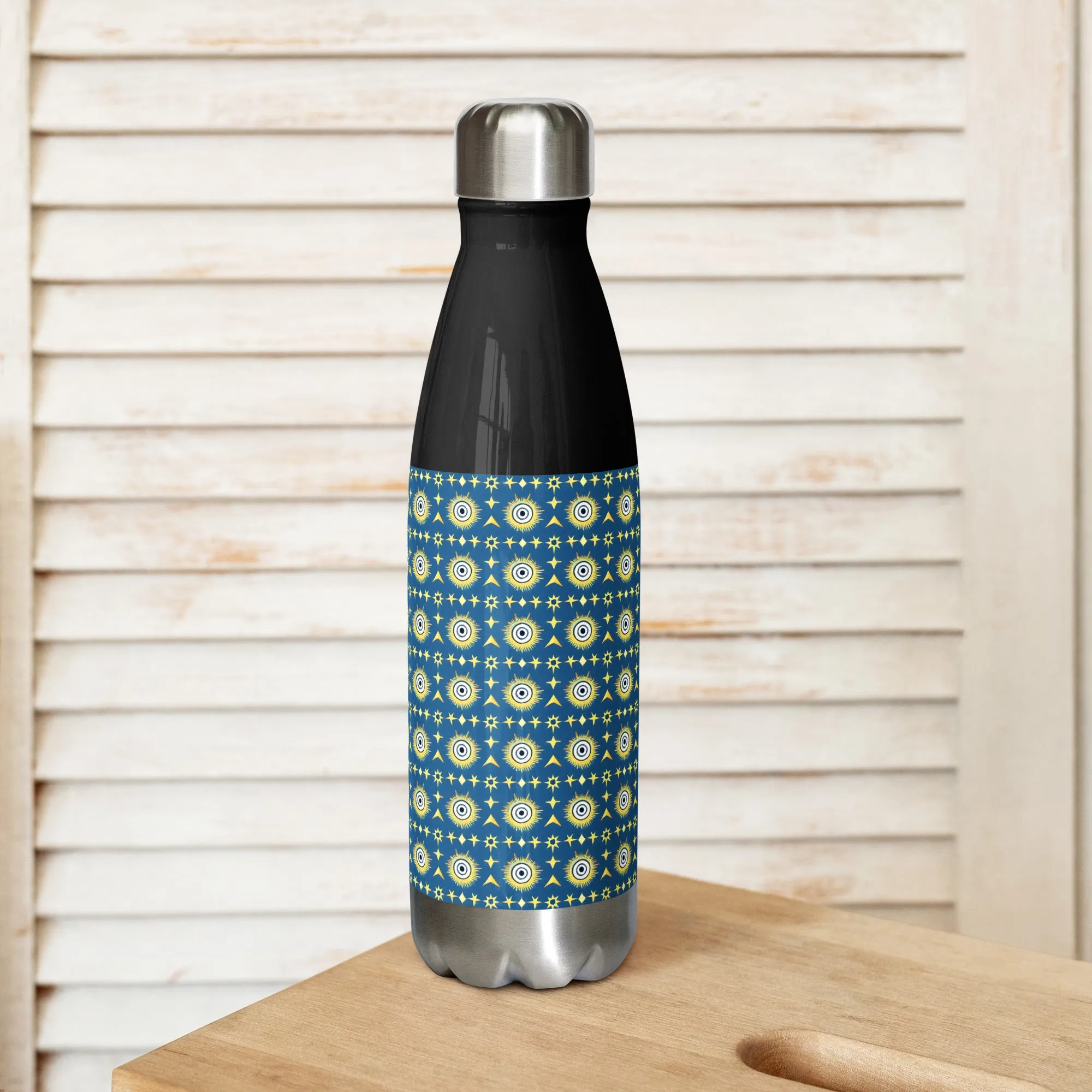 Eco-Friendly Navy & Gold Star 17oz Stainless Steel Water Bottle