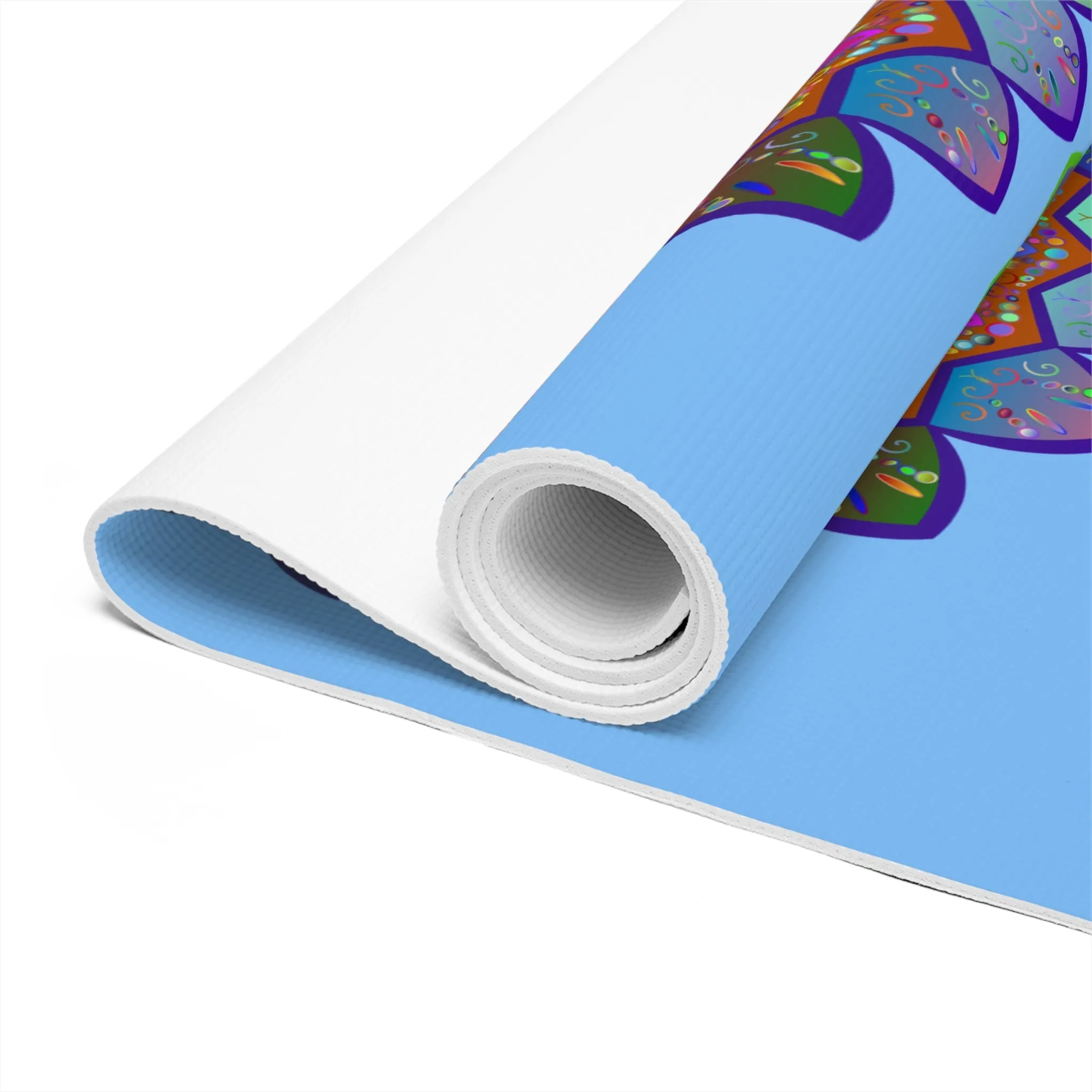 Hand-Drawn Purple Mandala Foam Yoga Mat - 24x72x0.25