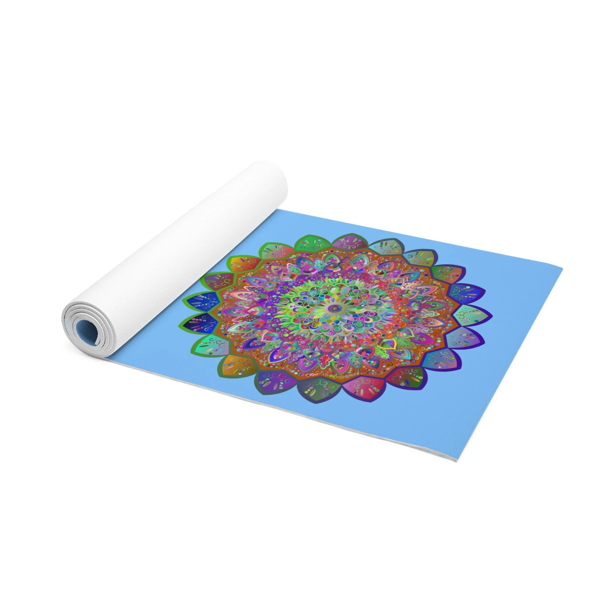 Hand-Drawn Purple Mandala Foam Yoga Mat - 24x72x0.25
