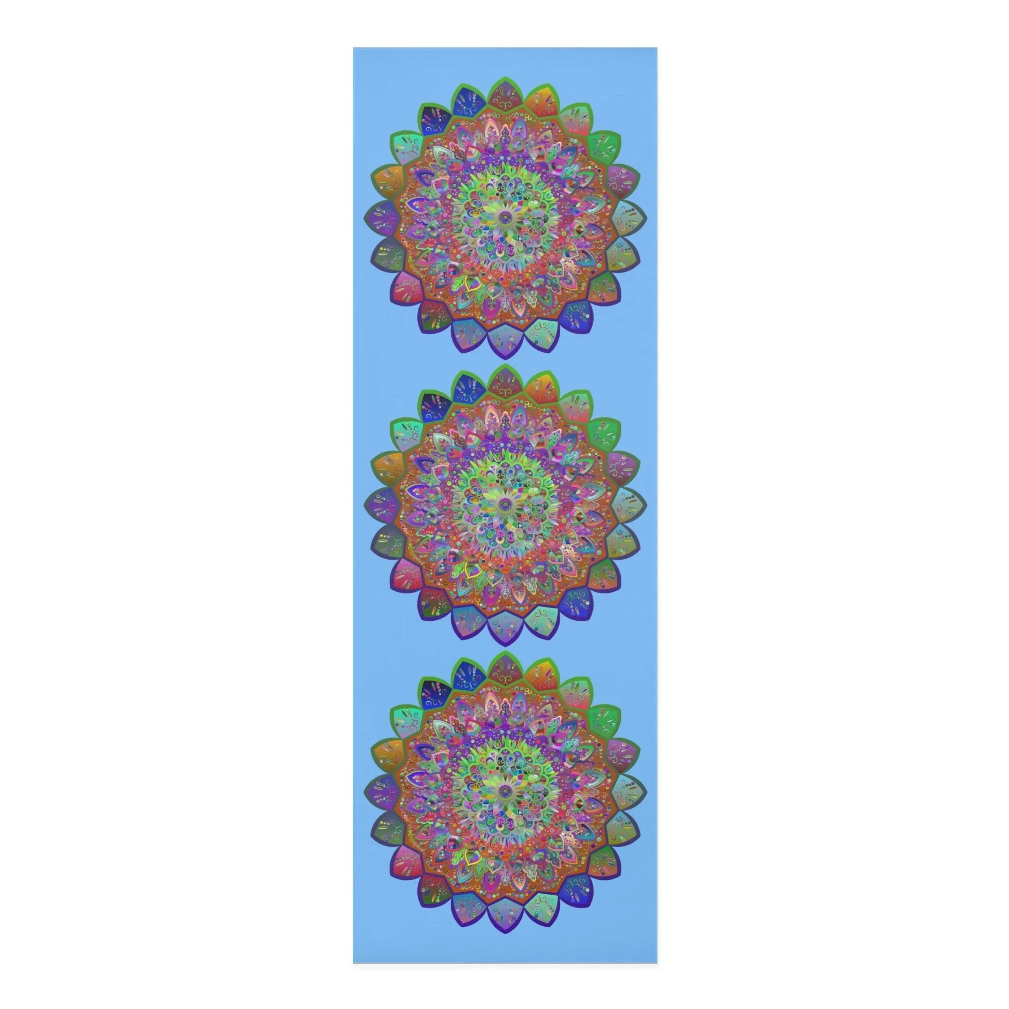 Hand-Drawn Purple Mandala Foam Yoga Mat - 24x72x0.25