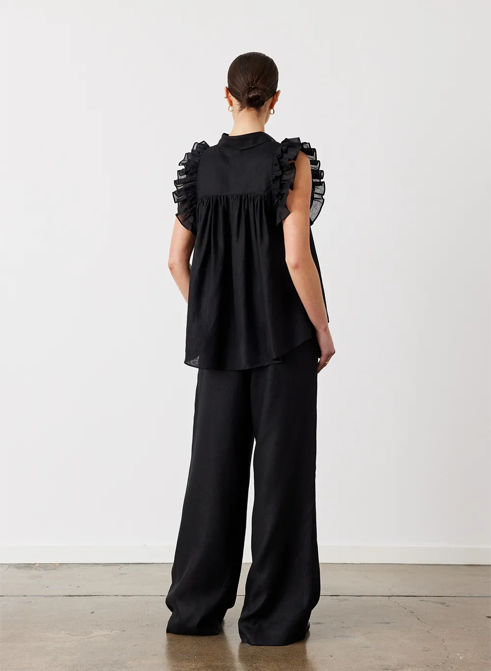 Hermione Linen Ramie Shirt | Black | Restock