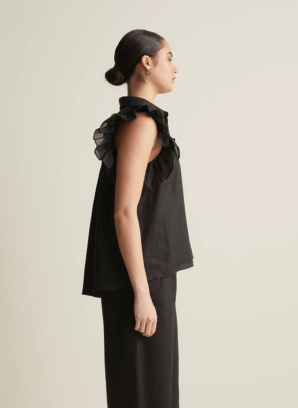 Hermione Linen Ramie Shirt | Black | Restock