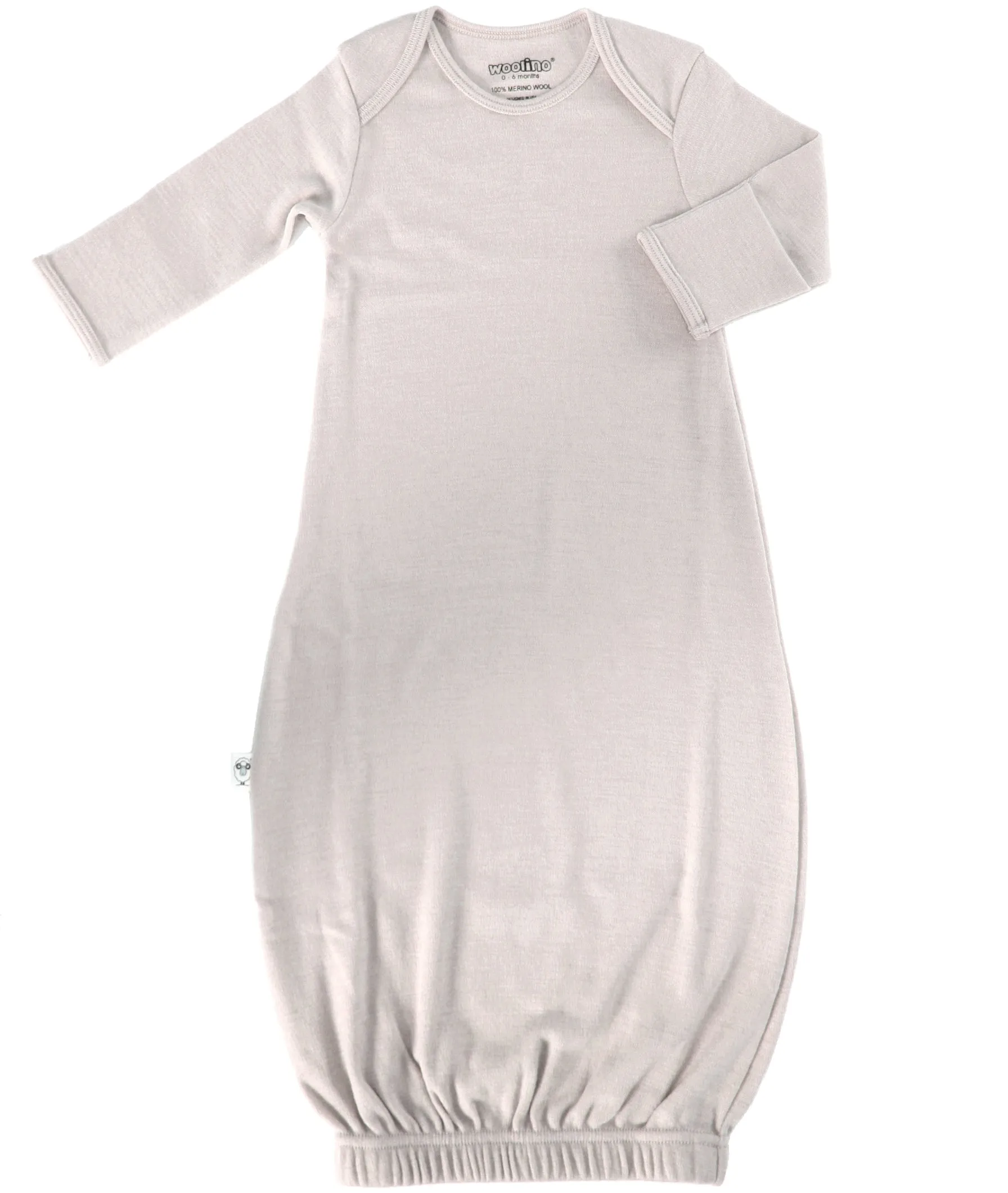 Imperfect Baby Gown, Merino Wool, 0-6 Months, Beige