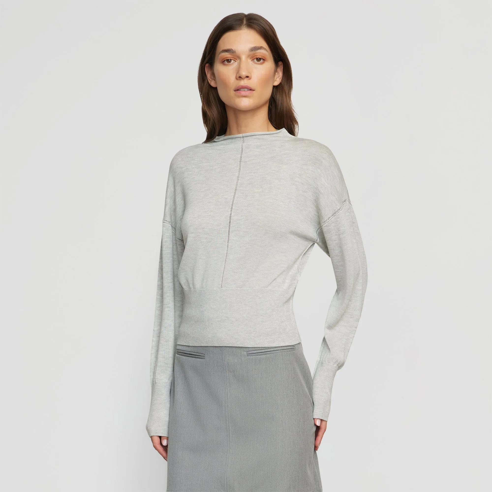 Jillian Pointelle Tencel-Wool Sweater