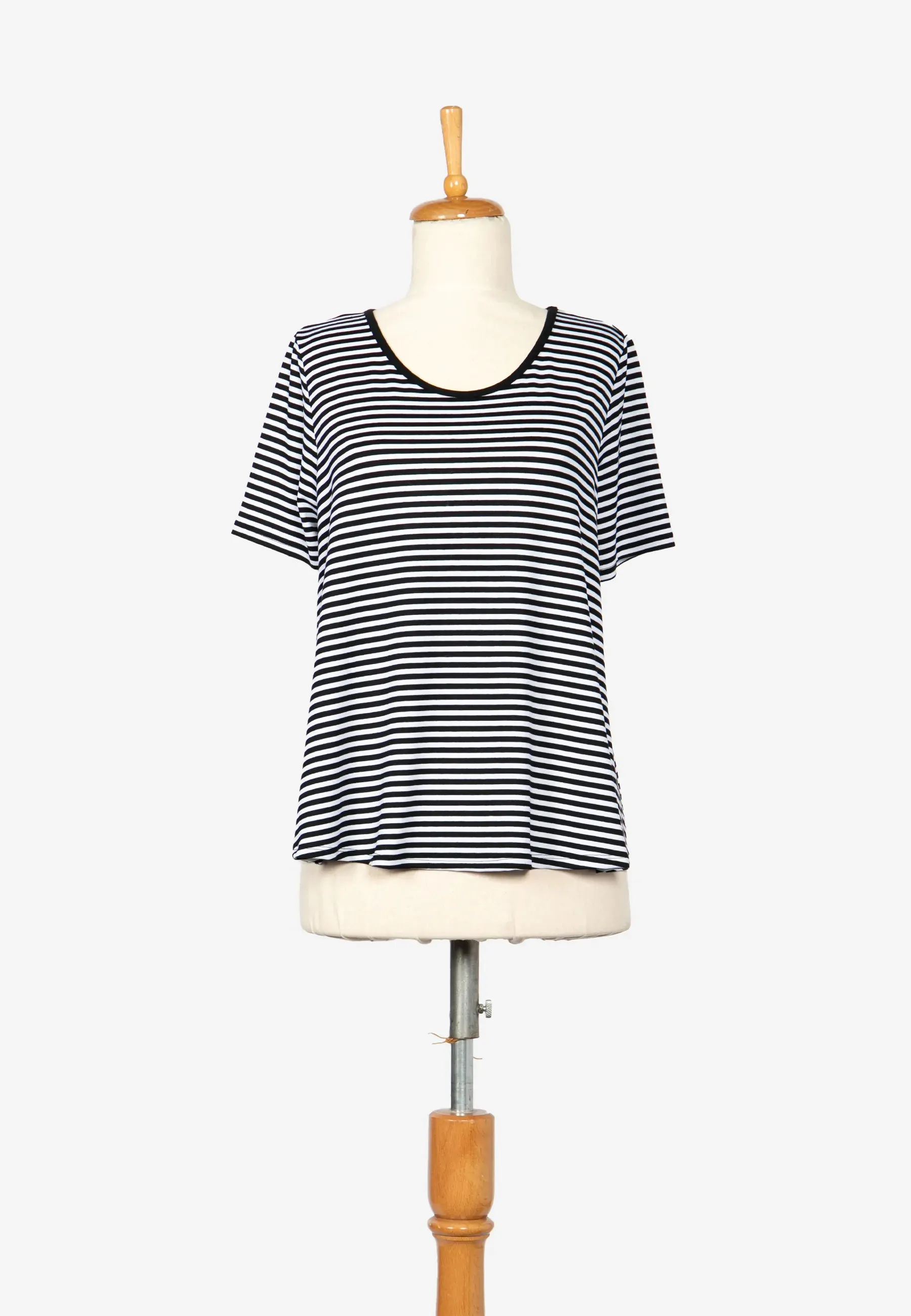 JONAS Striped, viscose jersey basic blouse