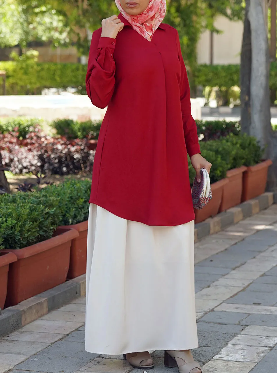 Linen Front Pleat Blouse