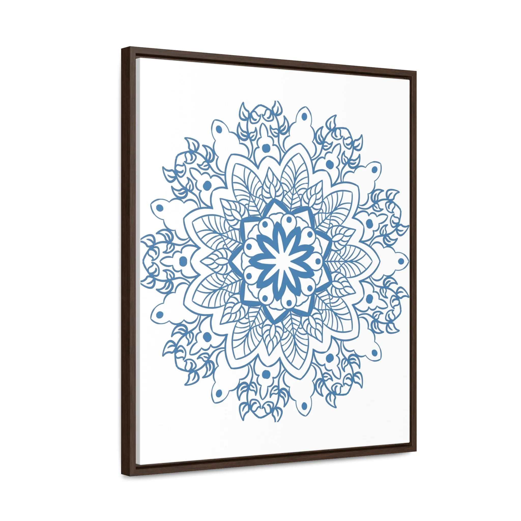 Mandala Handmade Art in Steel Blue - Vertical Frame and Gallery Canvas Wraps