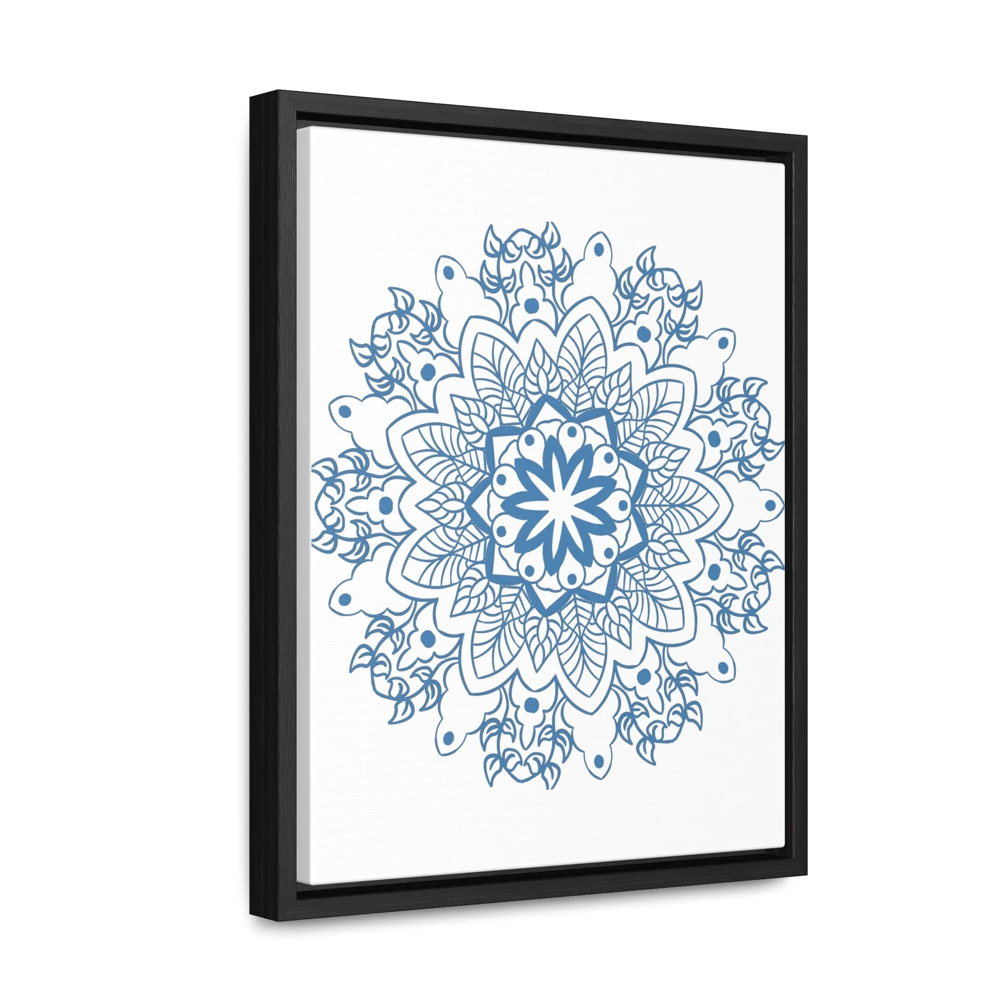 Mandala Handmade Art in Steel Blue - Vertical Frame and Gallery Canvas Wraps