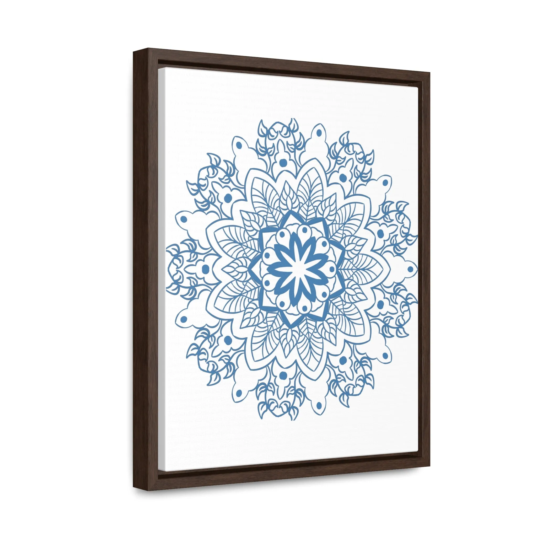 Mandala Handmade Art in Steel Blue - Vertical Frame and Gallery Canvas Wraps